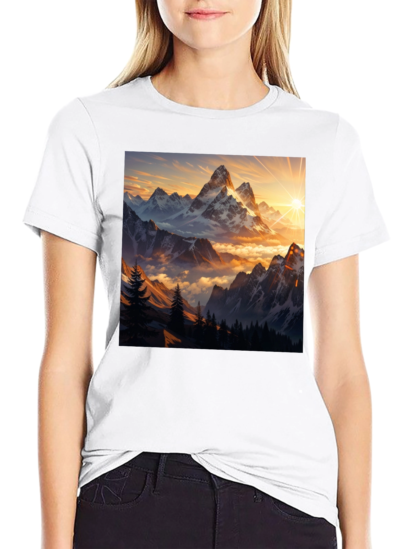 Mountain Sunset Graphic Tee - Nature Inspired Design