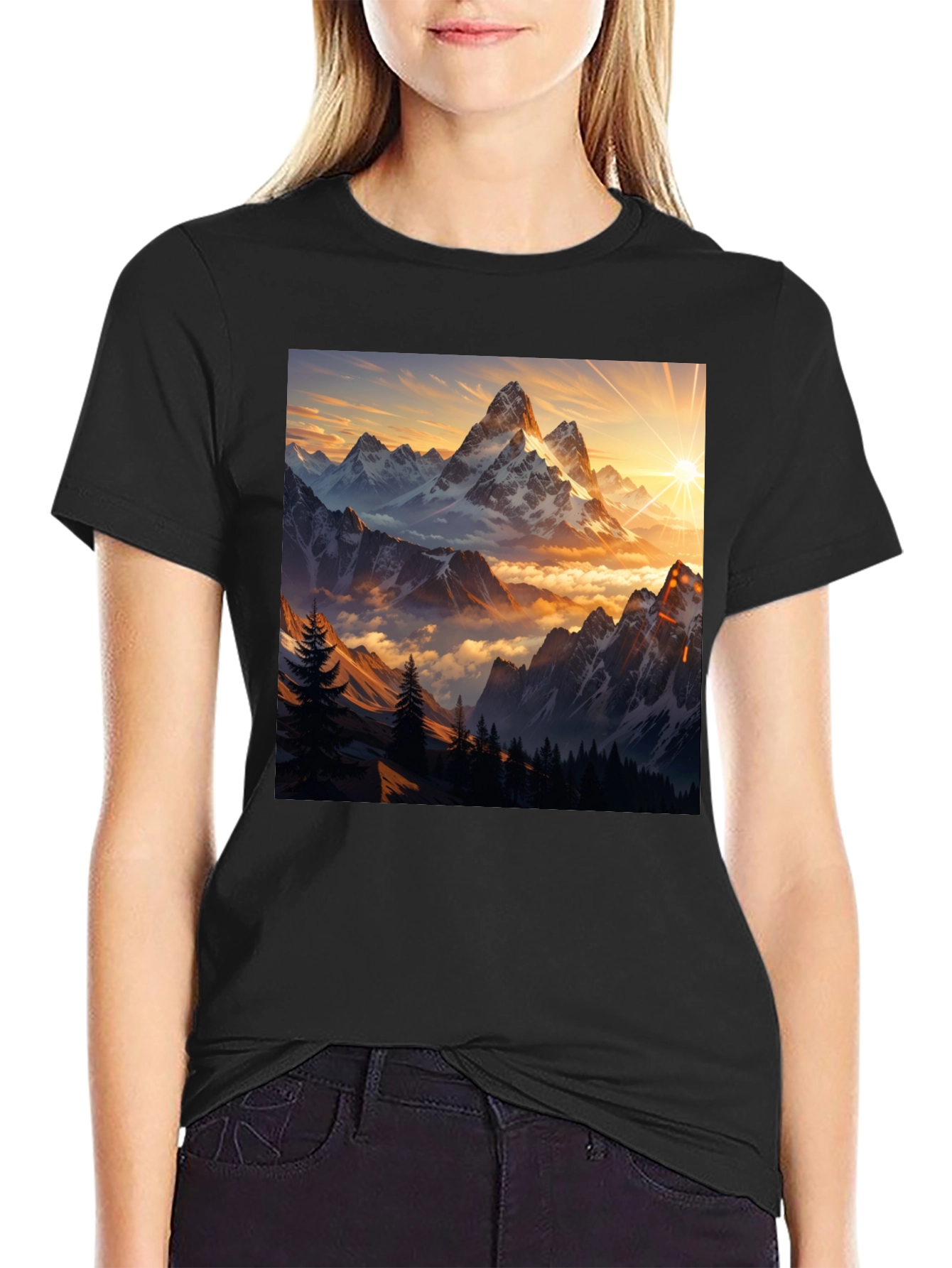 Mountain Sunset Graphic Tee - Nature Inspired Design