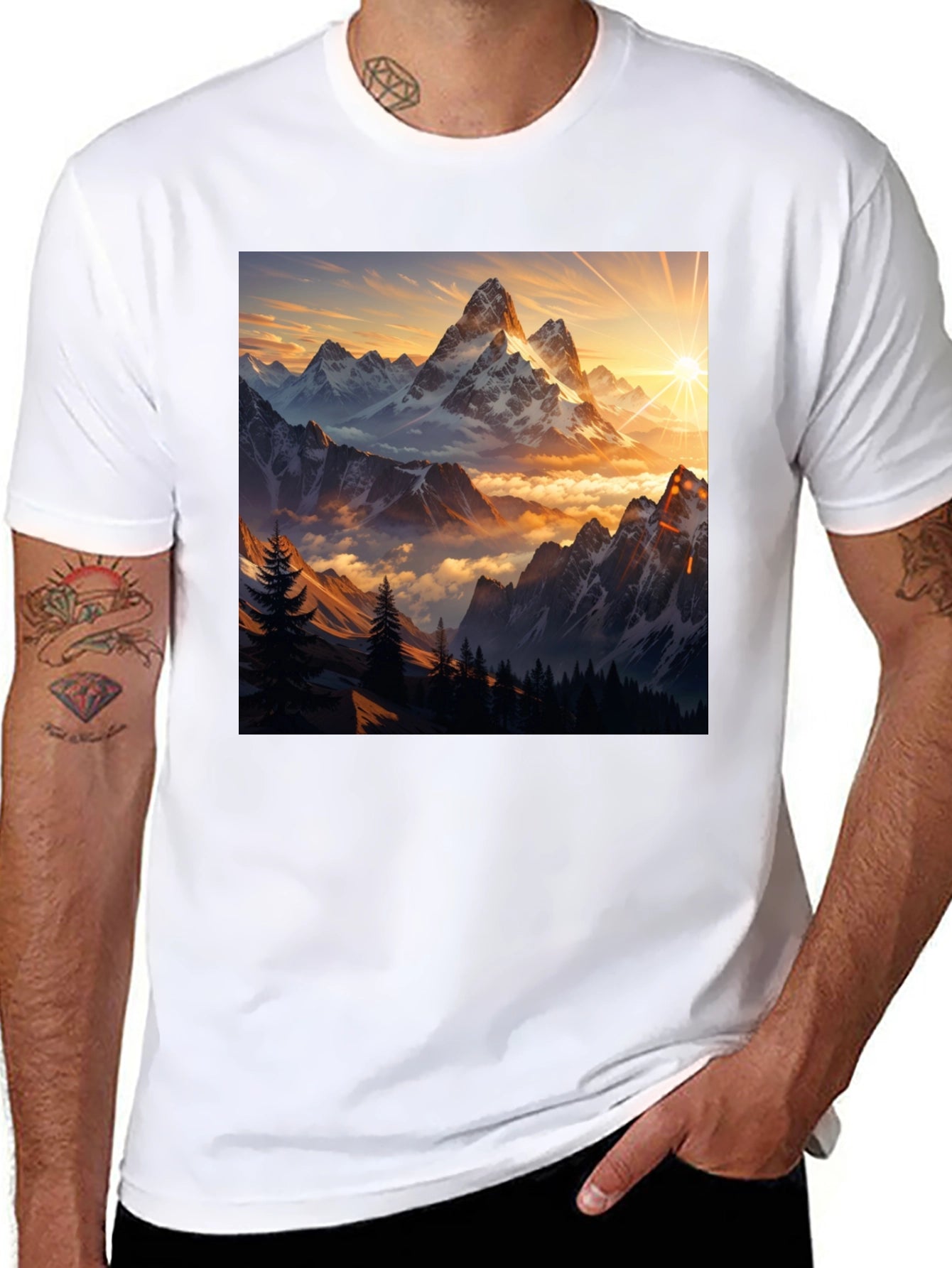 Mountain Sunset Graphic Tee - Nature Inspired Design