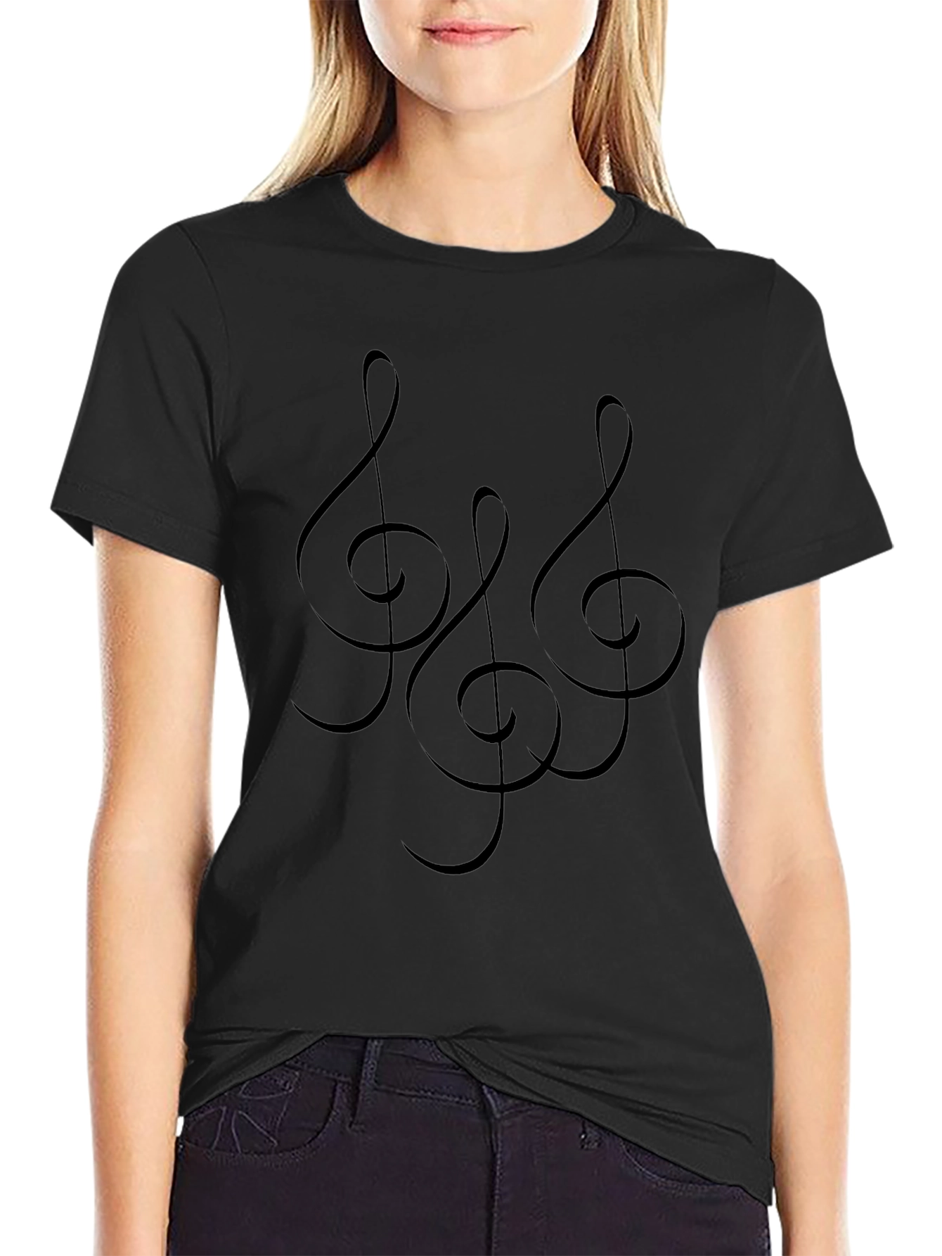 Treble Clef Black T-Shirt