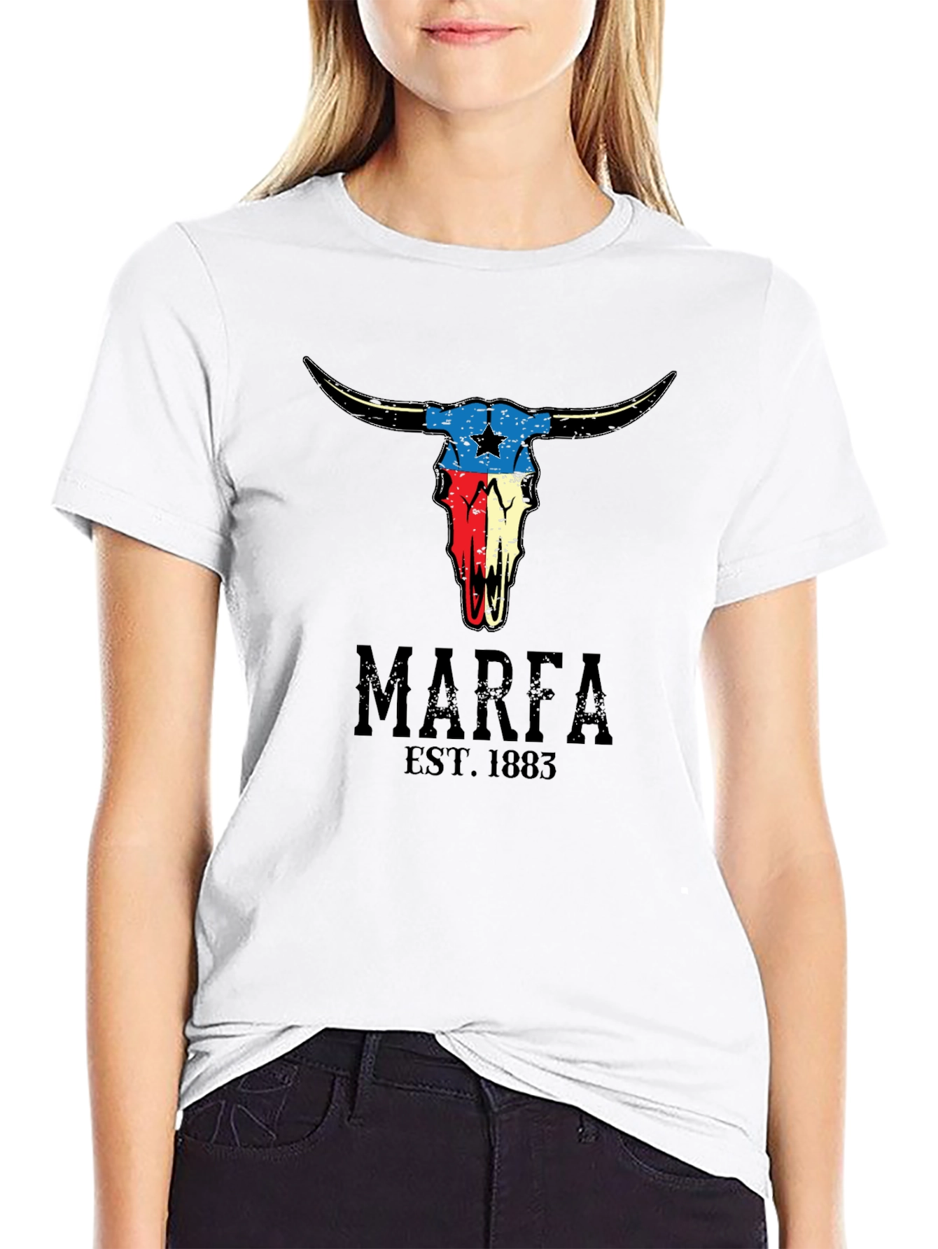 Marfa Texas Skull Graphic T-Shirt