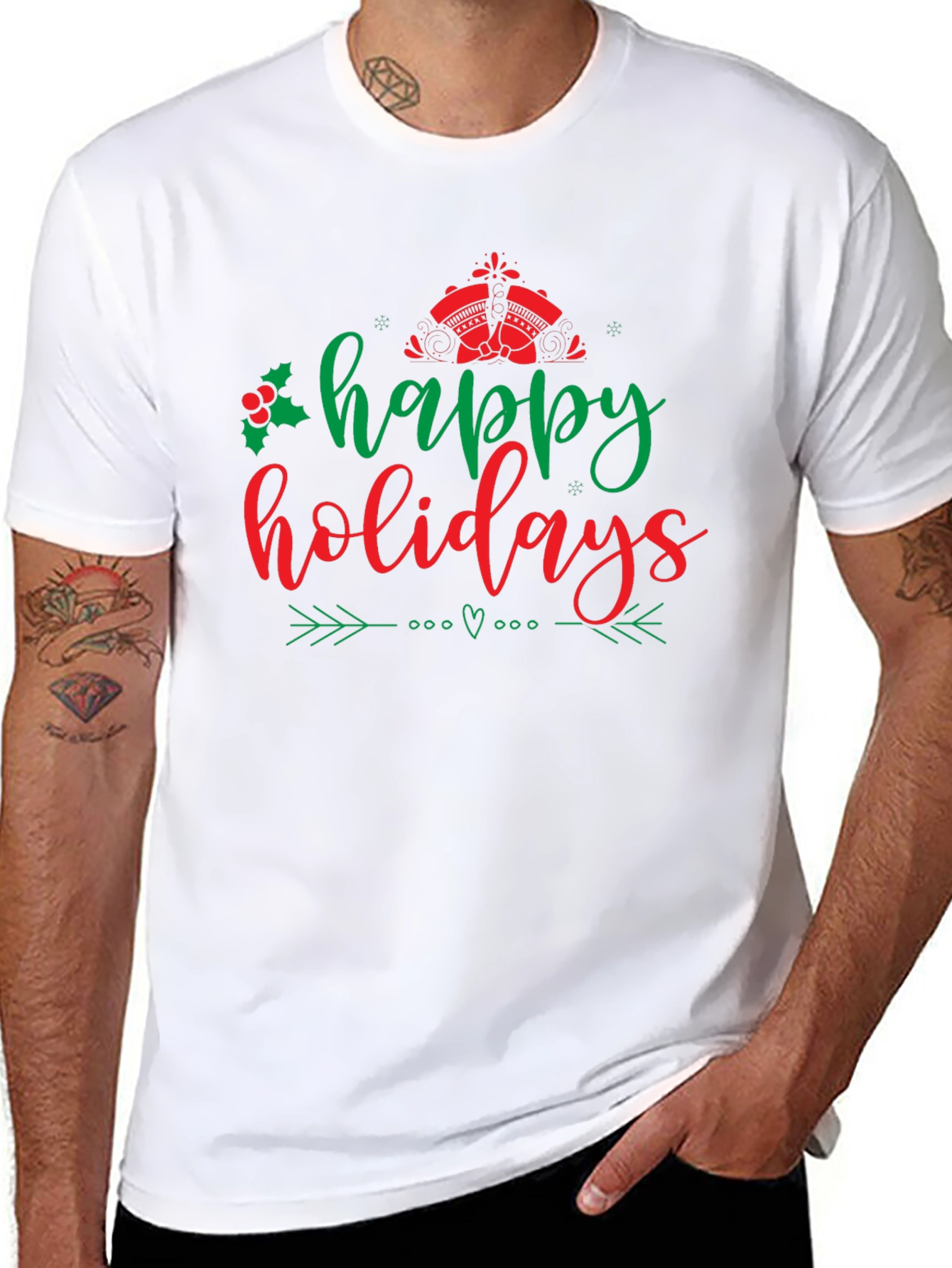 Happy Holidays Graphic T-Shirt - Festive Holiday Apparel