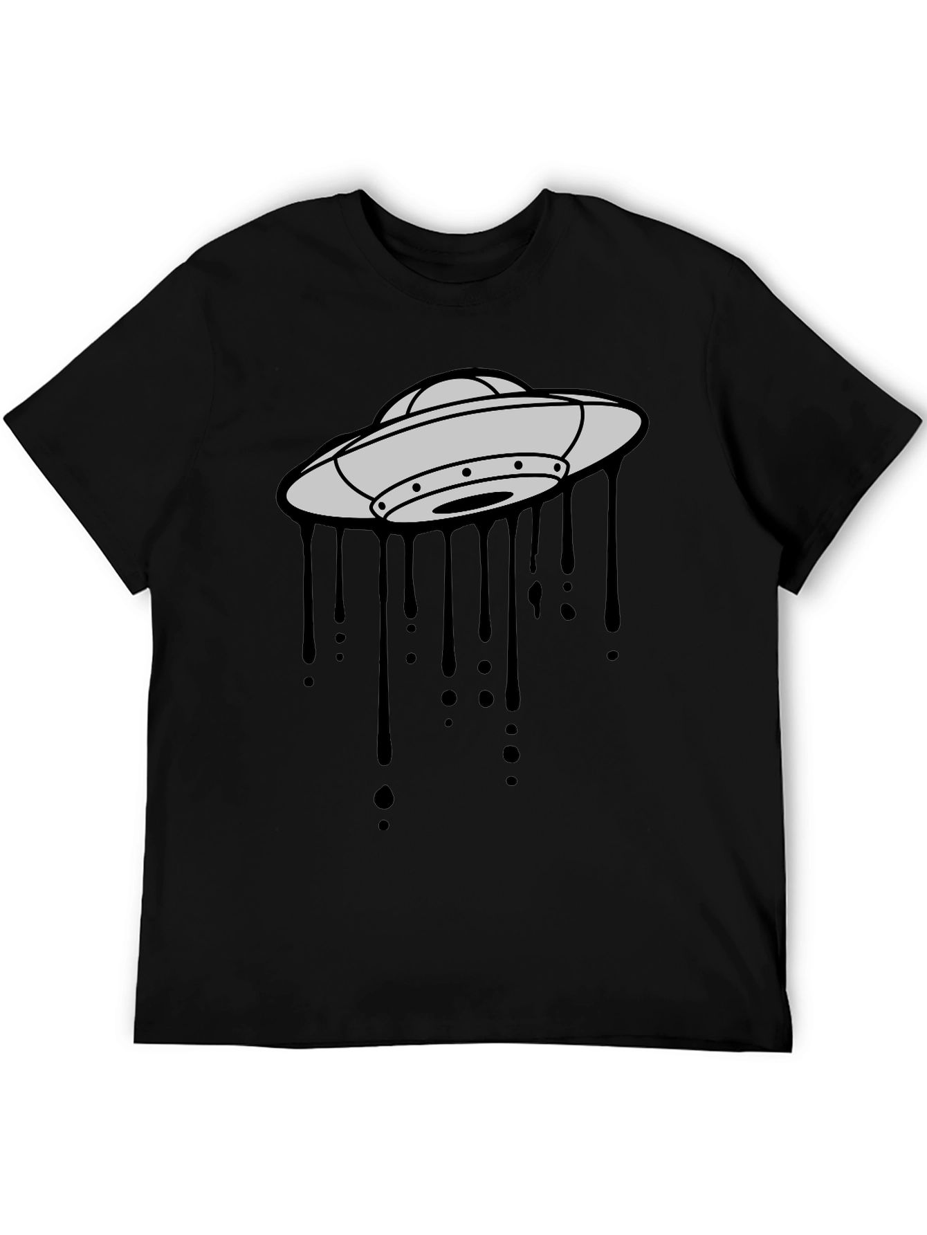 UFO Drip Graphic Black T-Shirt