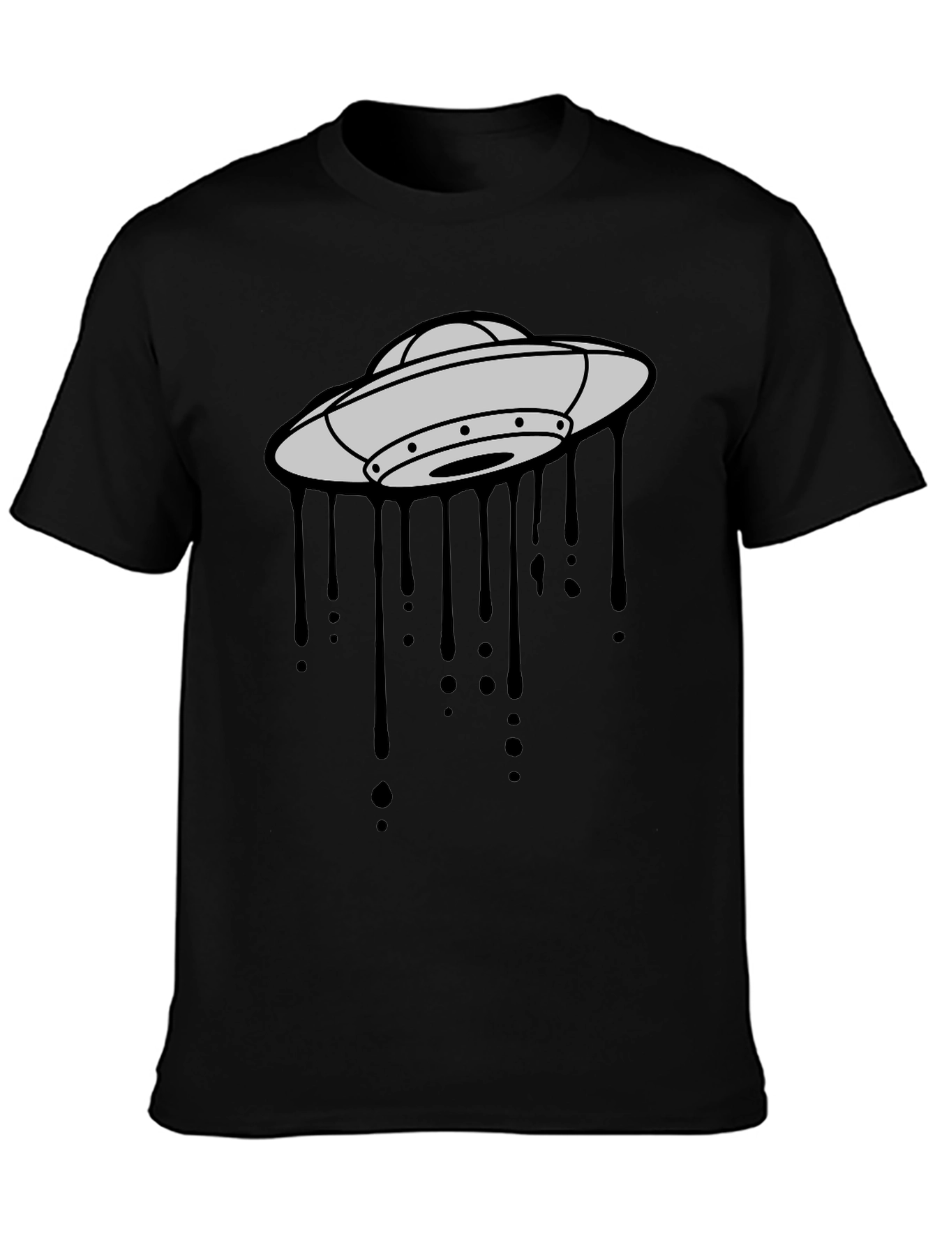 UFO Drip Graphic Black T-Shirt
