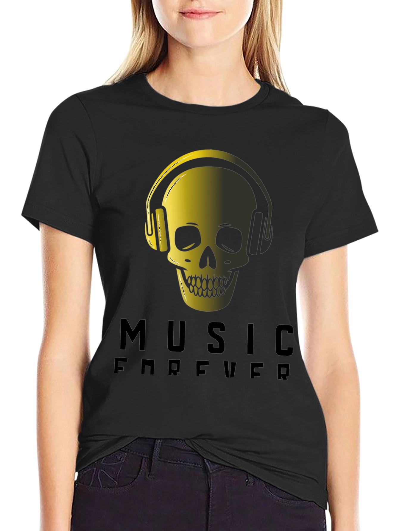 Music Forever Skull Graphic Tee