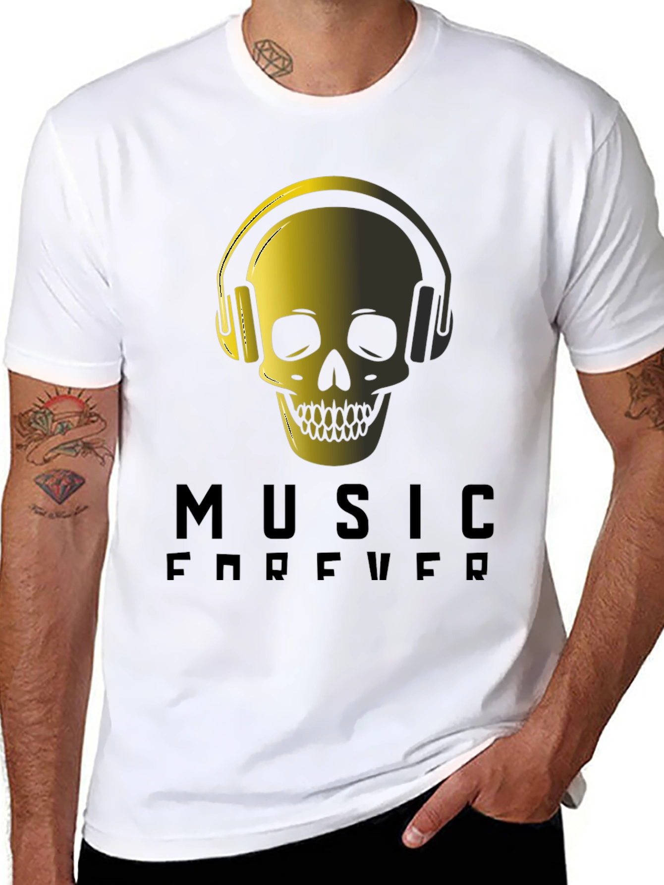Music Forever Skull Graphic Tee