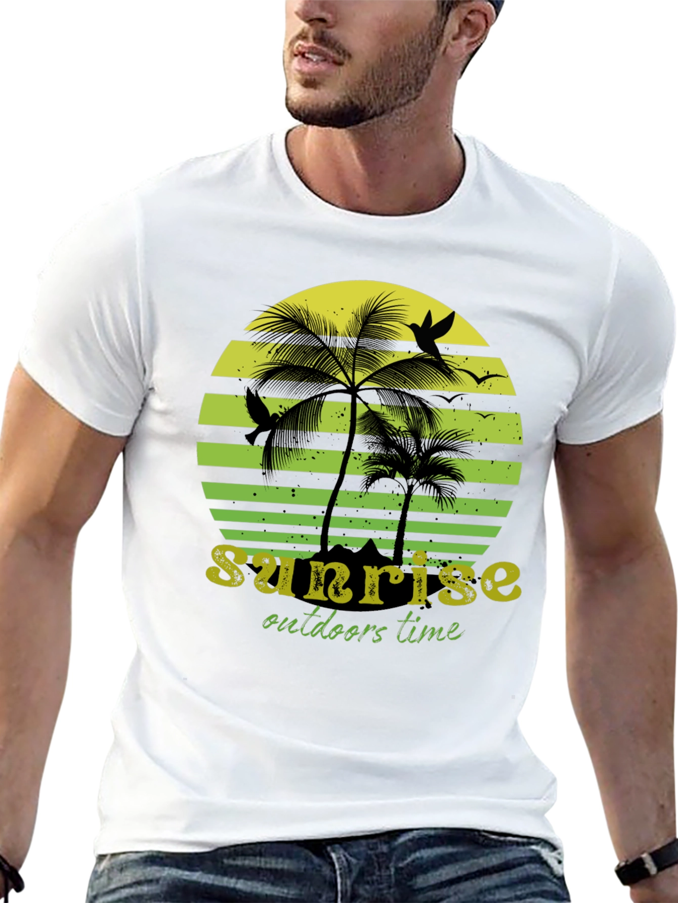Sunset Palm Tree Graphic T-Shirt