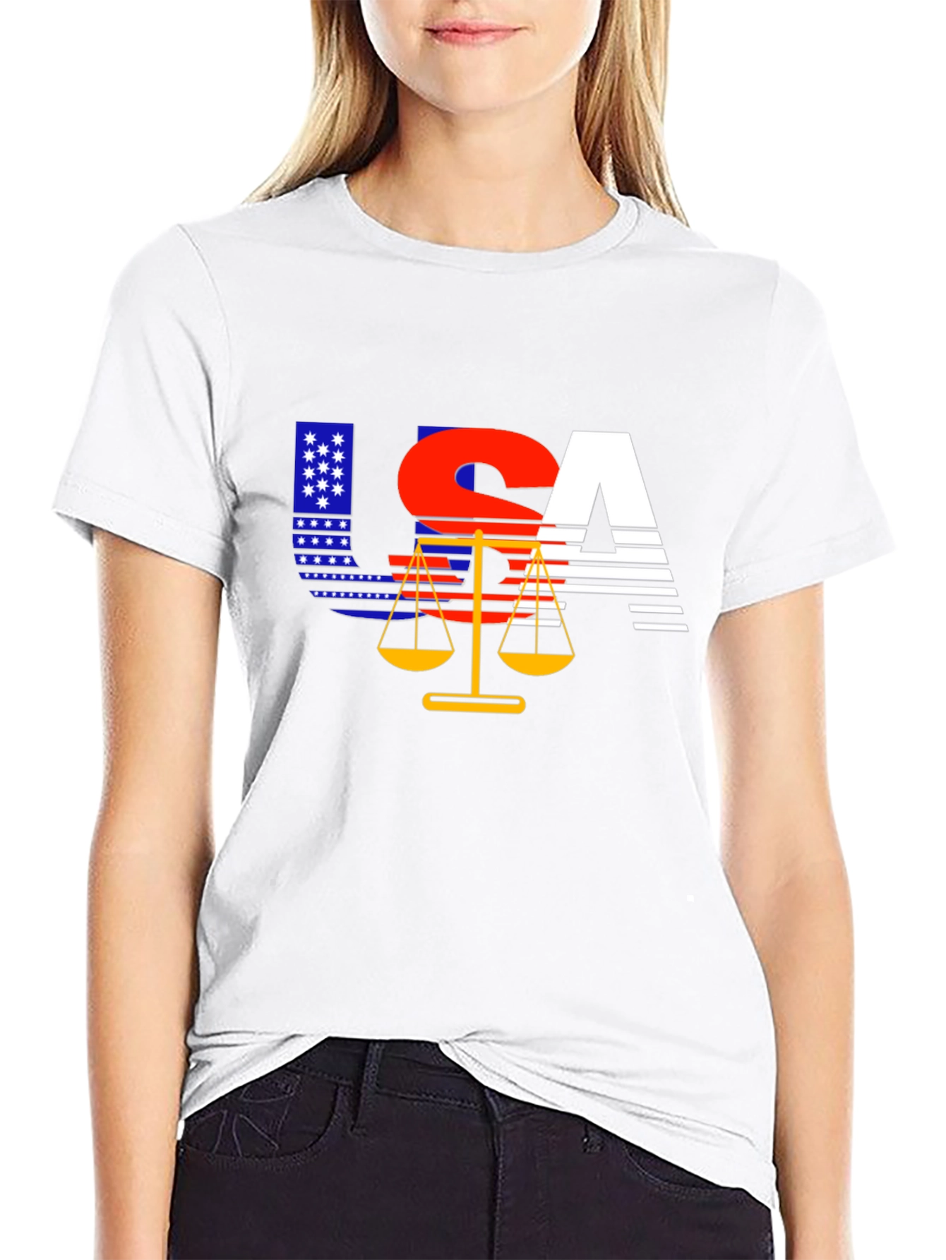 USA Justice T-Shirt - Patriotic Design