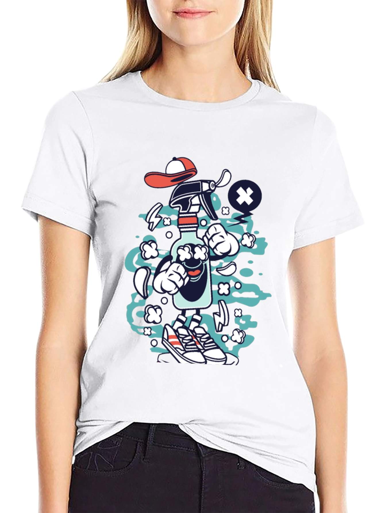 Cartoon Spray Bottle Graphic Tee