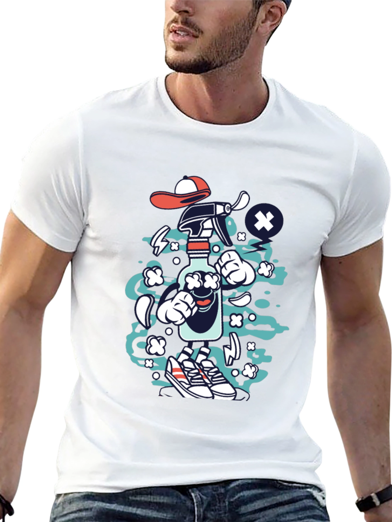 Cartoon Spray Bottle Graphic Tee