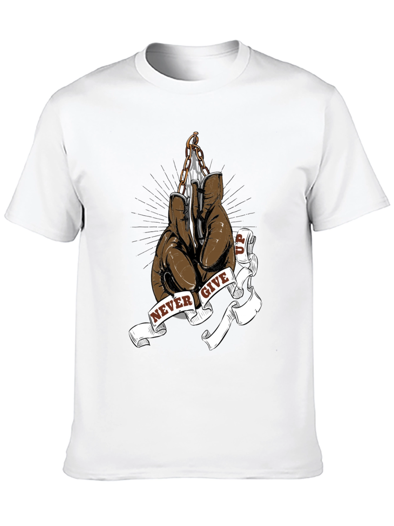 Never Give Up Boxing Glove Graphic Tee