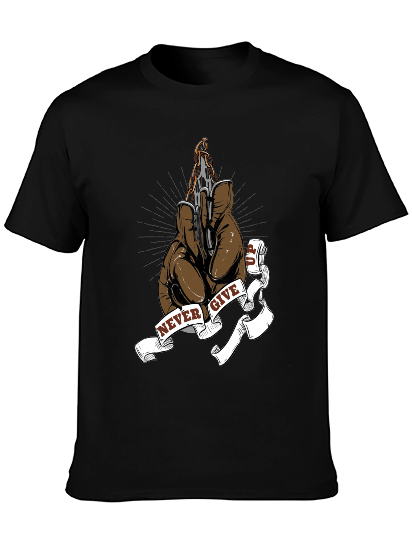 Never Give Up Boxing Glove Graphic Tee