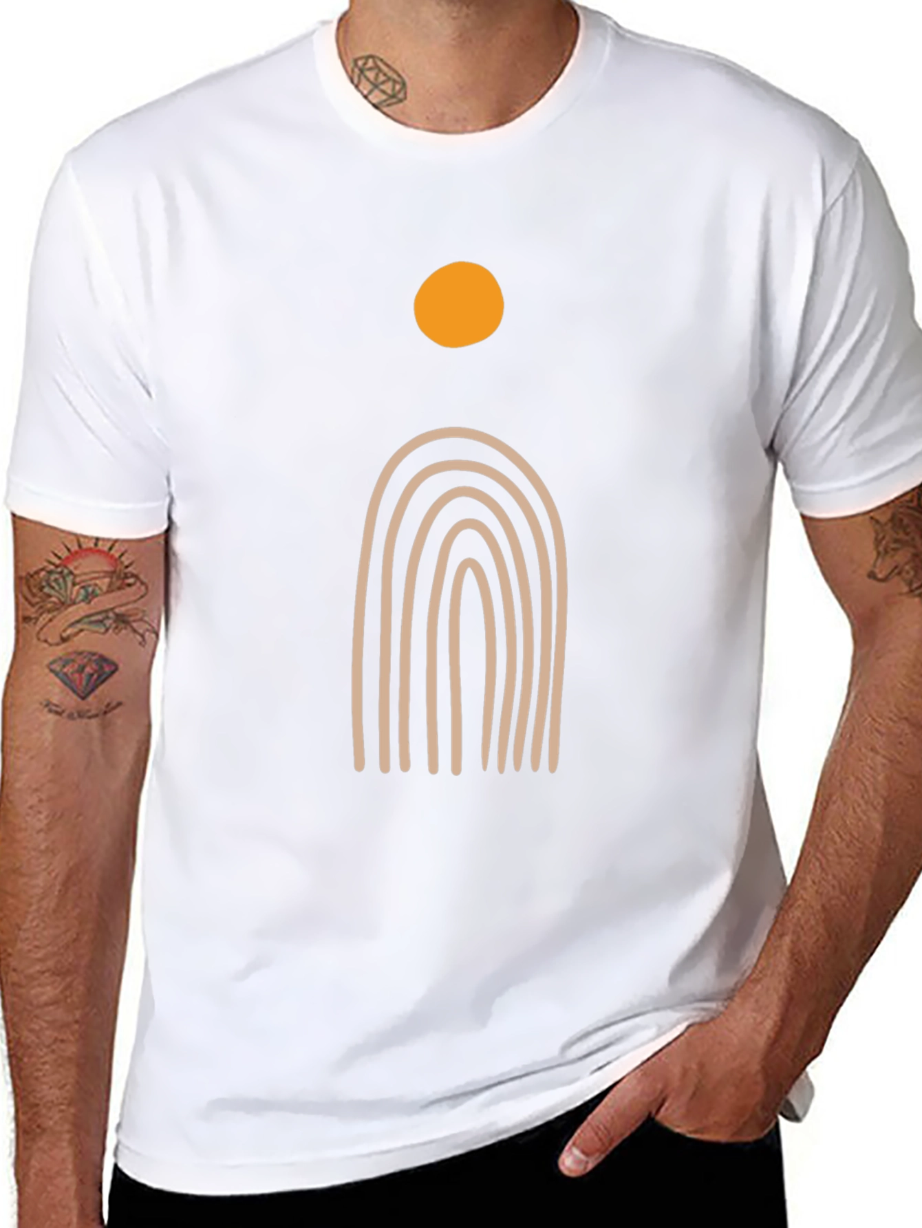 Minimalist Sun & Arch Black T-Shirt