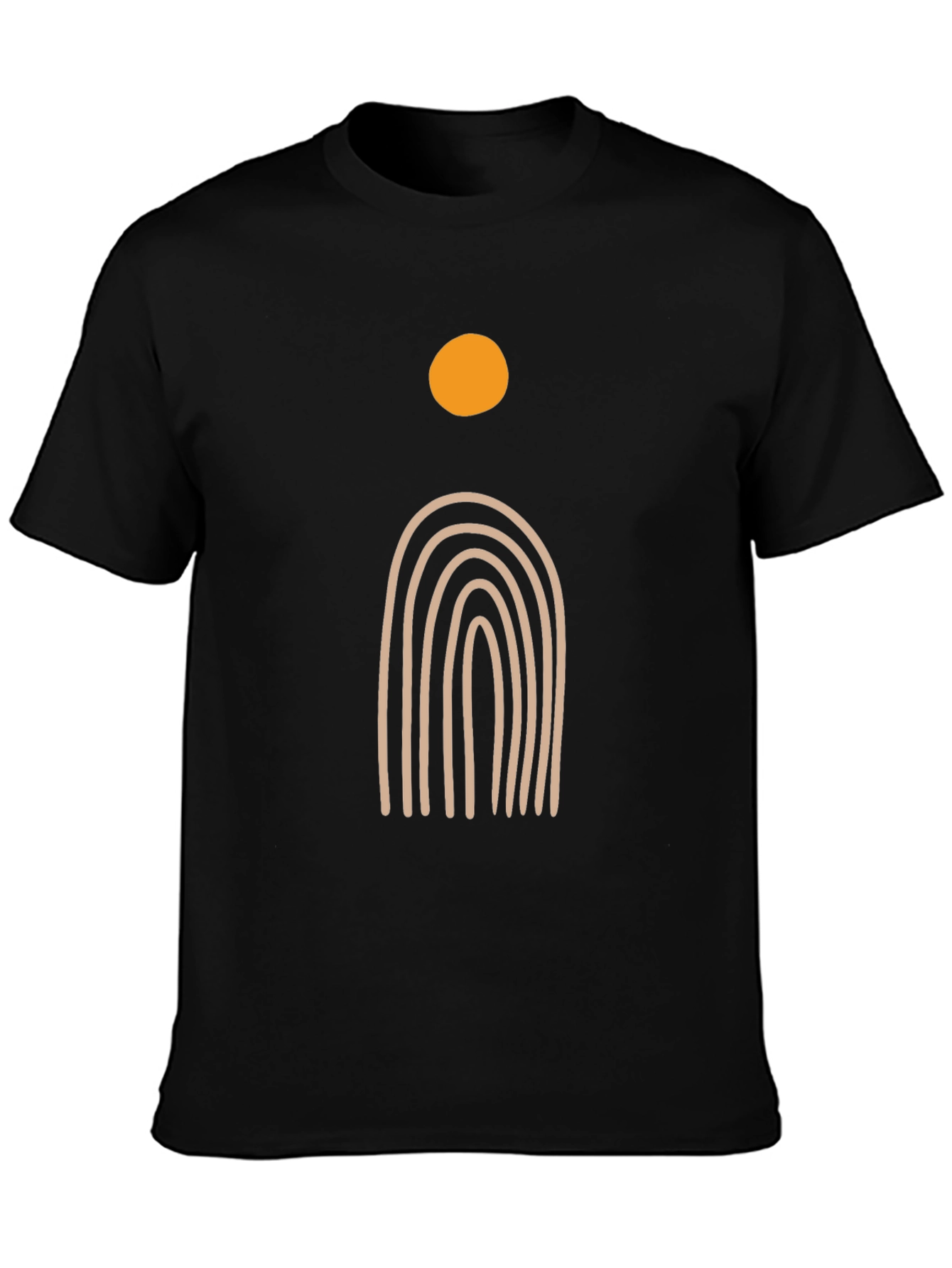 Minimalist Sun & Arch Black T-Shirt
