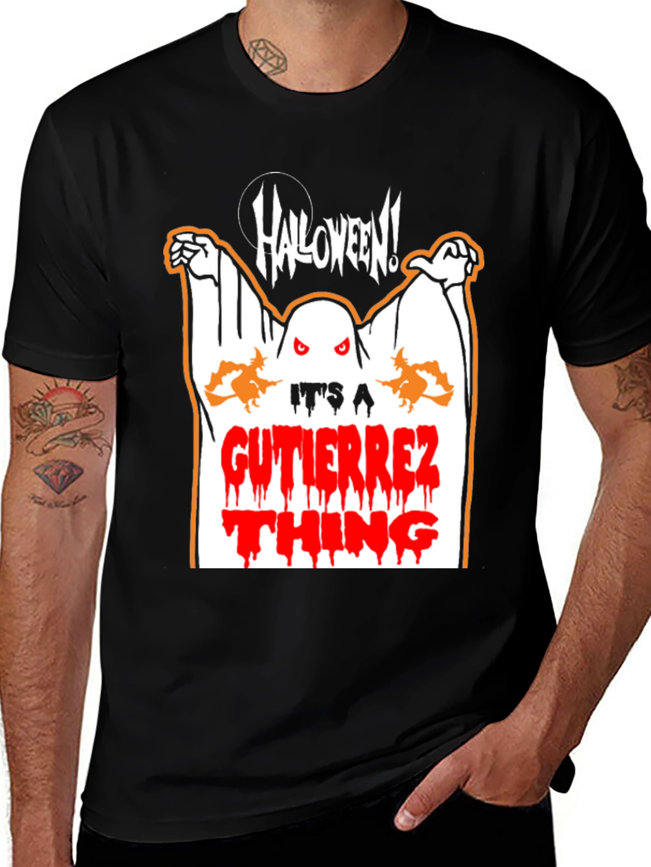 Halloween Ghost Graphic Tee - Gutierrez Thing Shirt