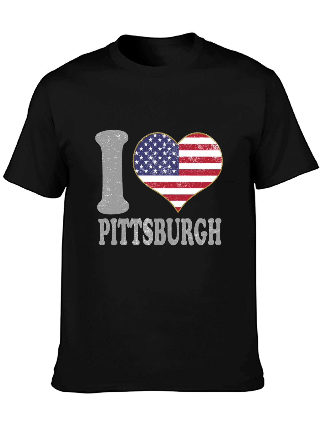 I Heart Pittsburgh USA Flag Graphic T-Shirt