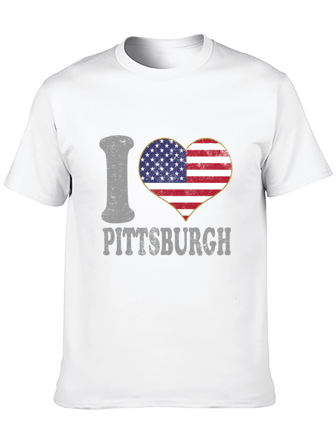 I Heart Pittsburgh USA Flag Graphic T-Shirt