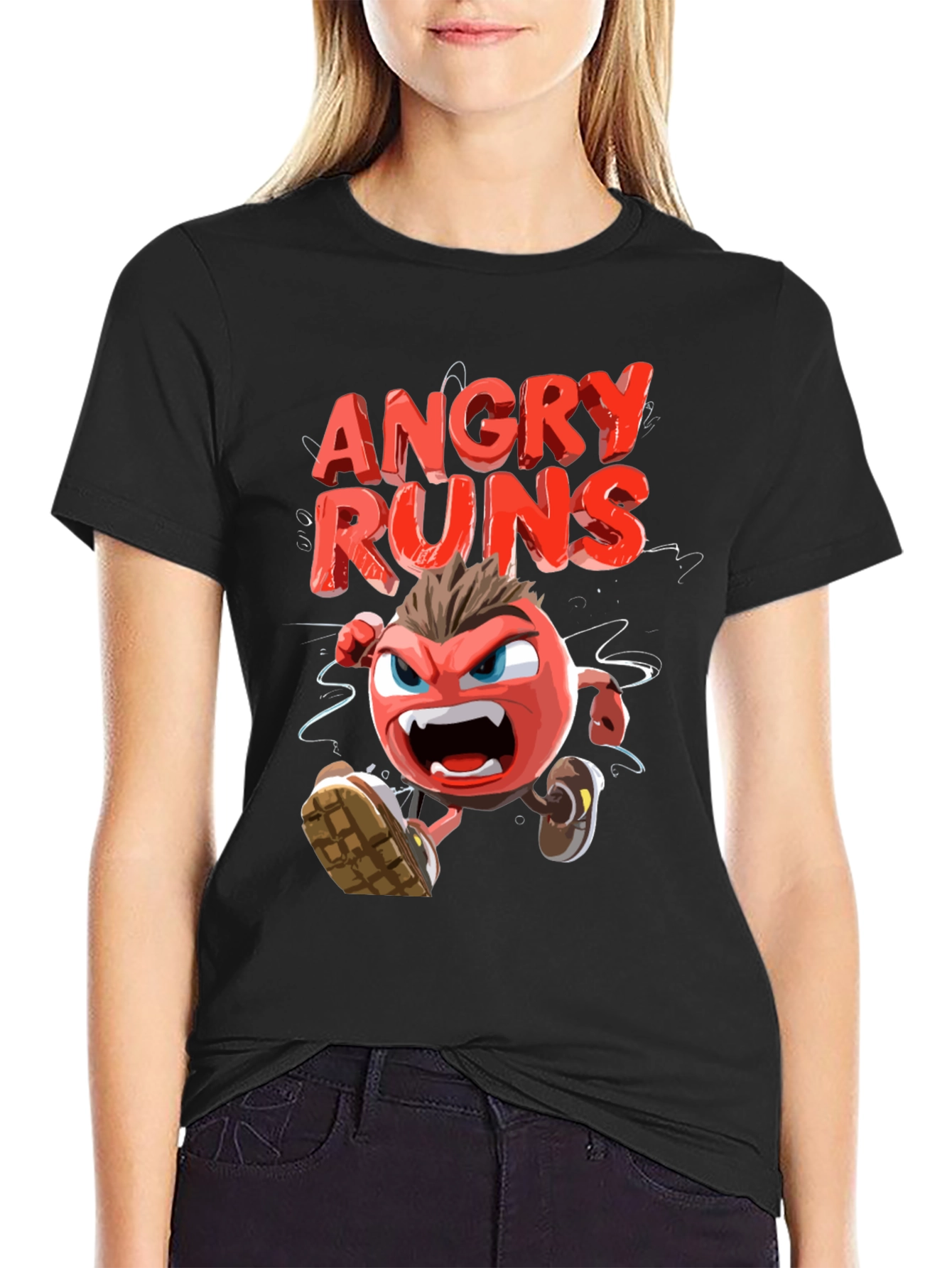 Angry Runs Black Graphic Tee
