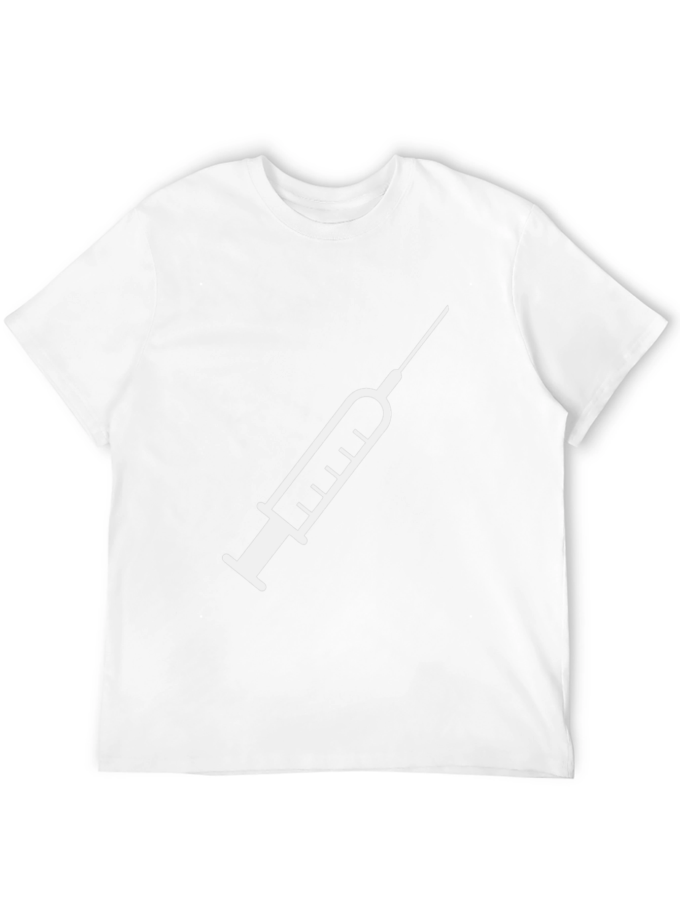Vaccination T-Shirt: White Syringe Graphic Black Tee