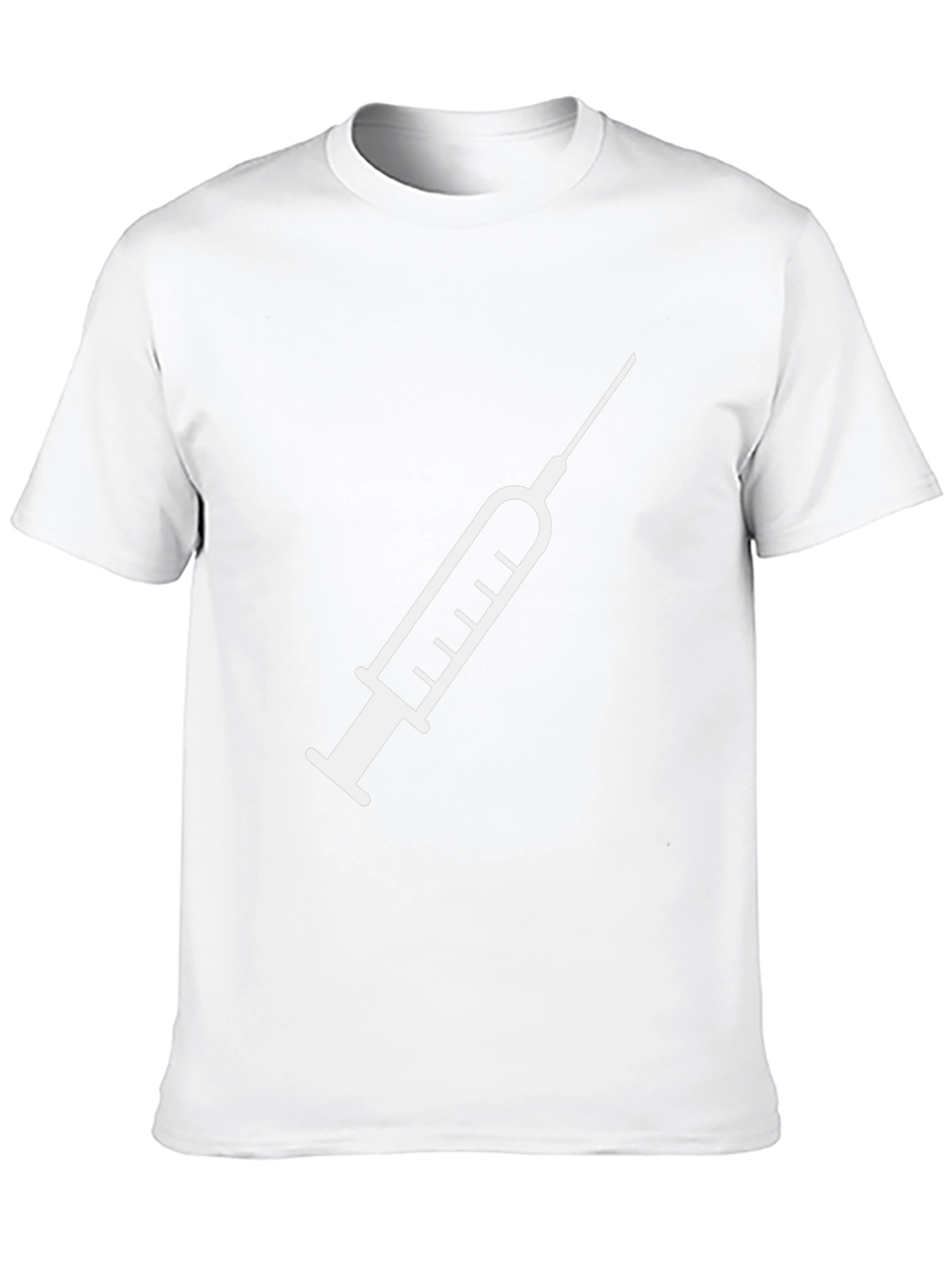 Vaccination T-Shirt: White Syringe Graphic Black Tee