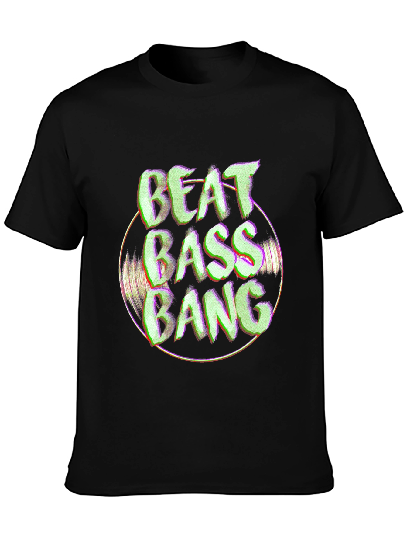Beat Bass Bang Graphic Black T-Shirt