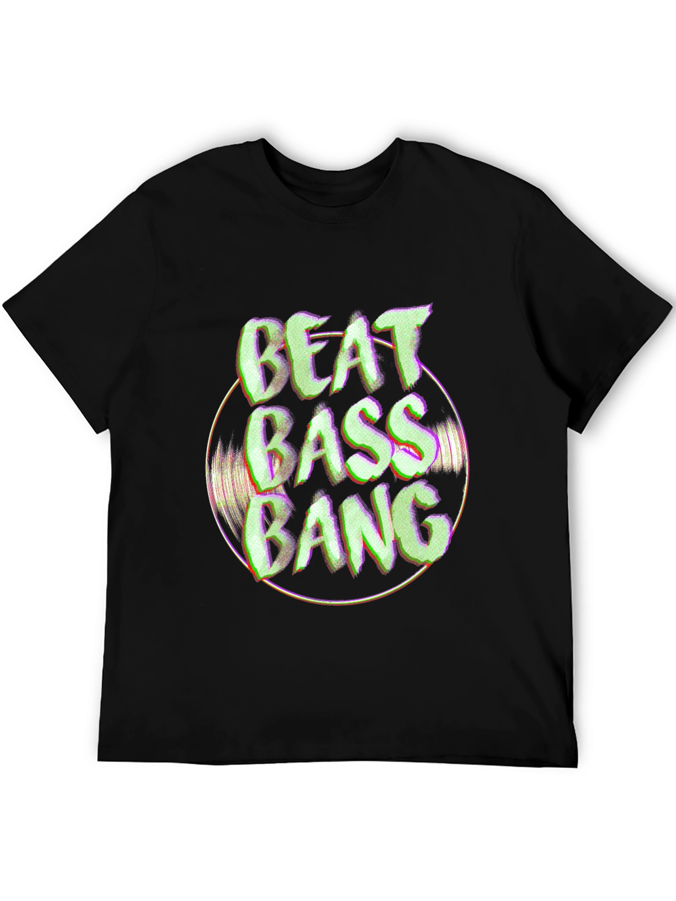 Beat Bass Bang Graphic Black T-Shirt