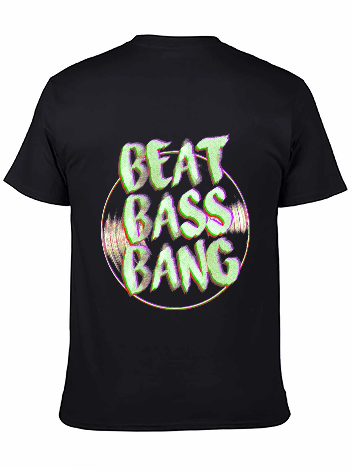Beat Bass Bang Graphic Black T-Shirt