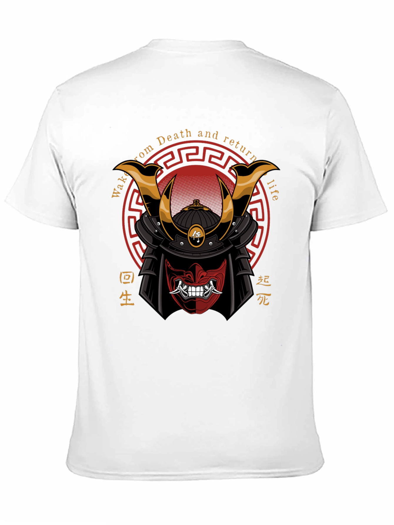 Samurai Mask Graphic Tee - Death and Rebirth Design