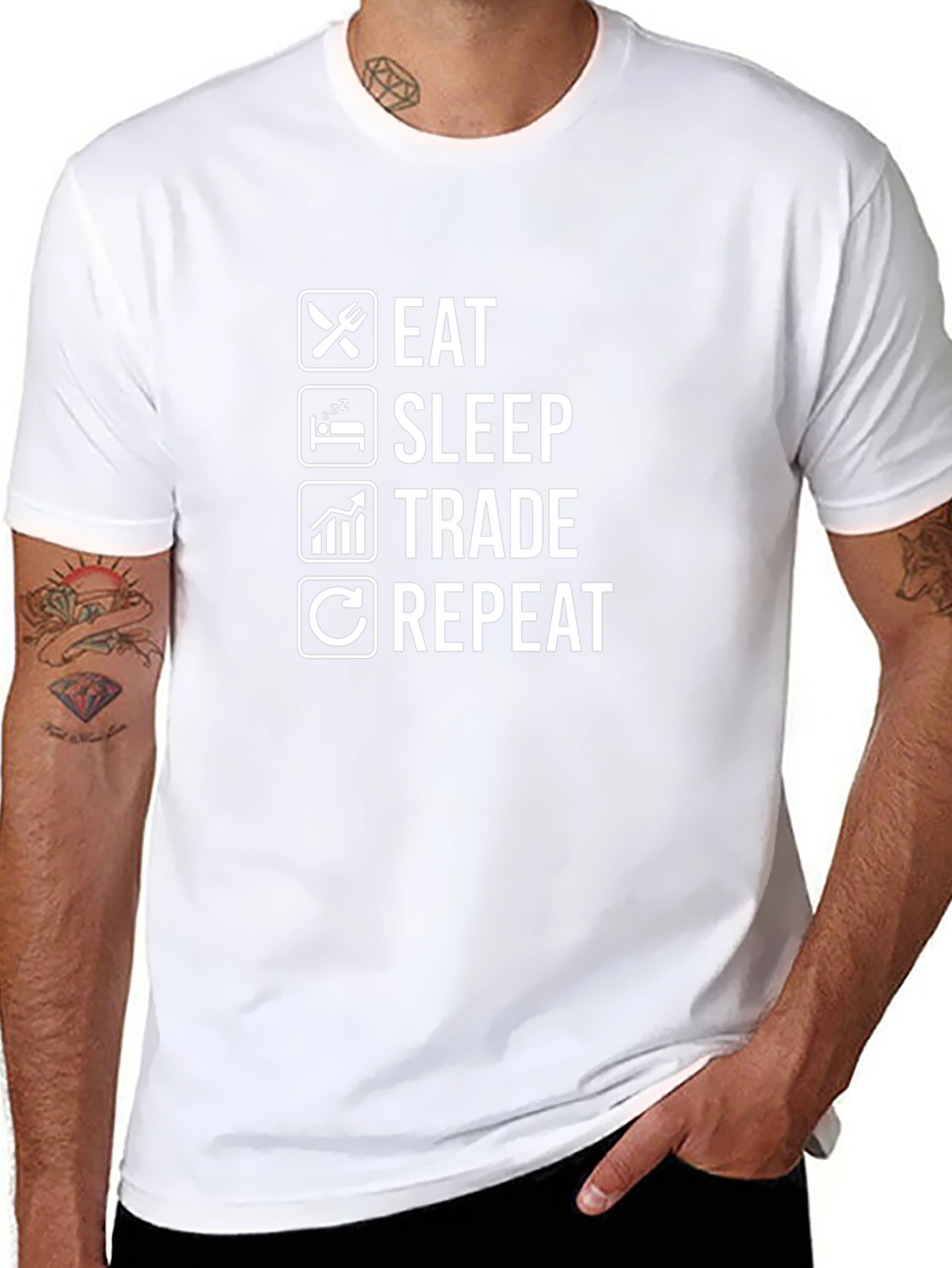 Eat Sleep Trade Repeat Black T-Shirt