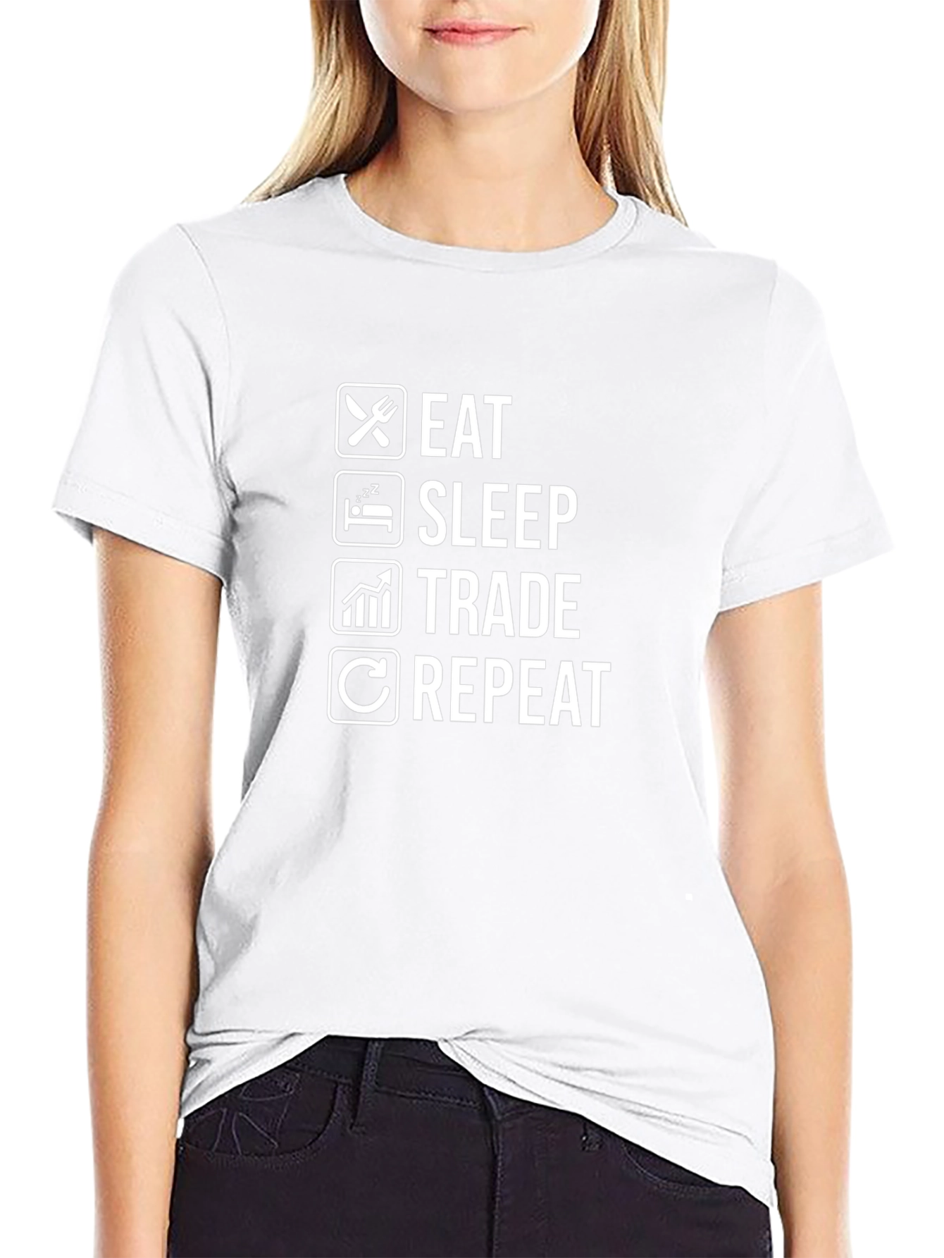 Eat Sleep Trade Repeat Black T-Shirt