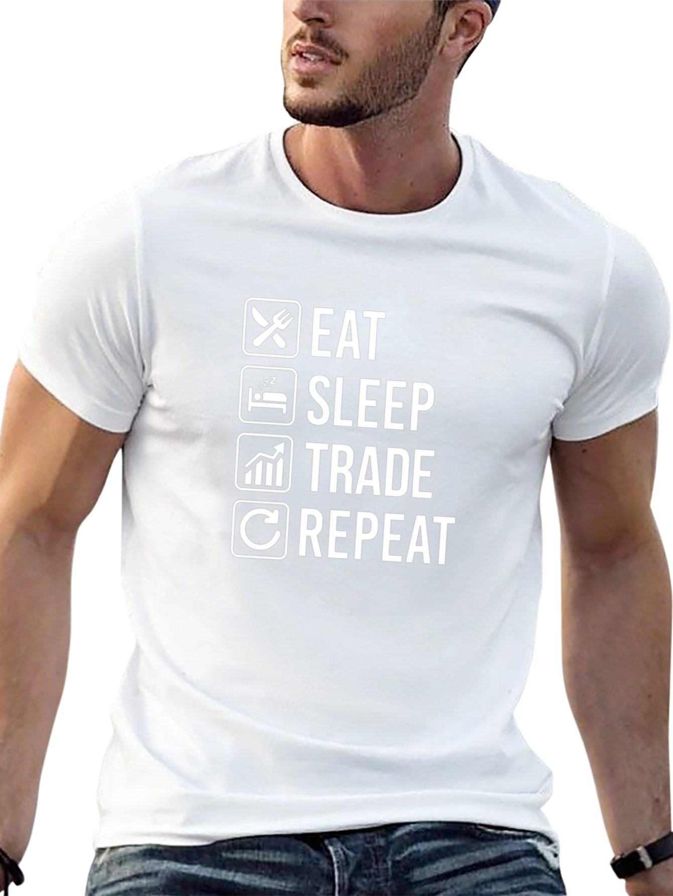 Eat Sleep Trade Repeat Black T-Shirt