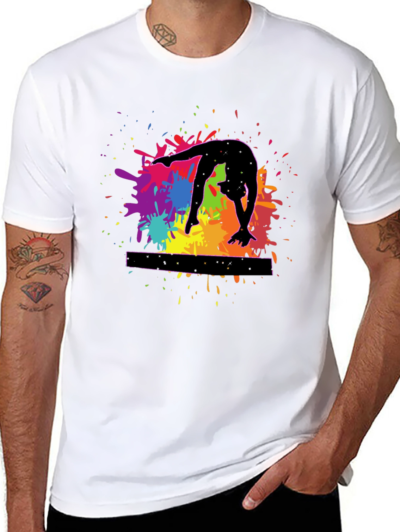 Gymnast Splash T-Shirt - Balance Beam Tee
