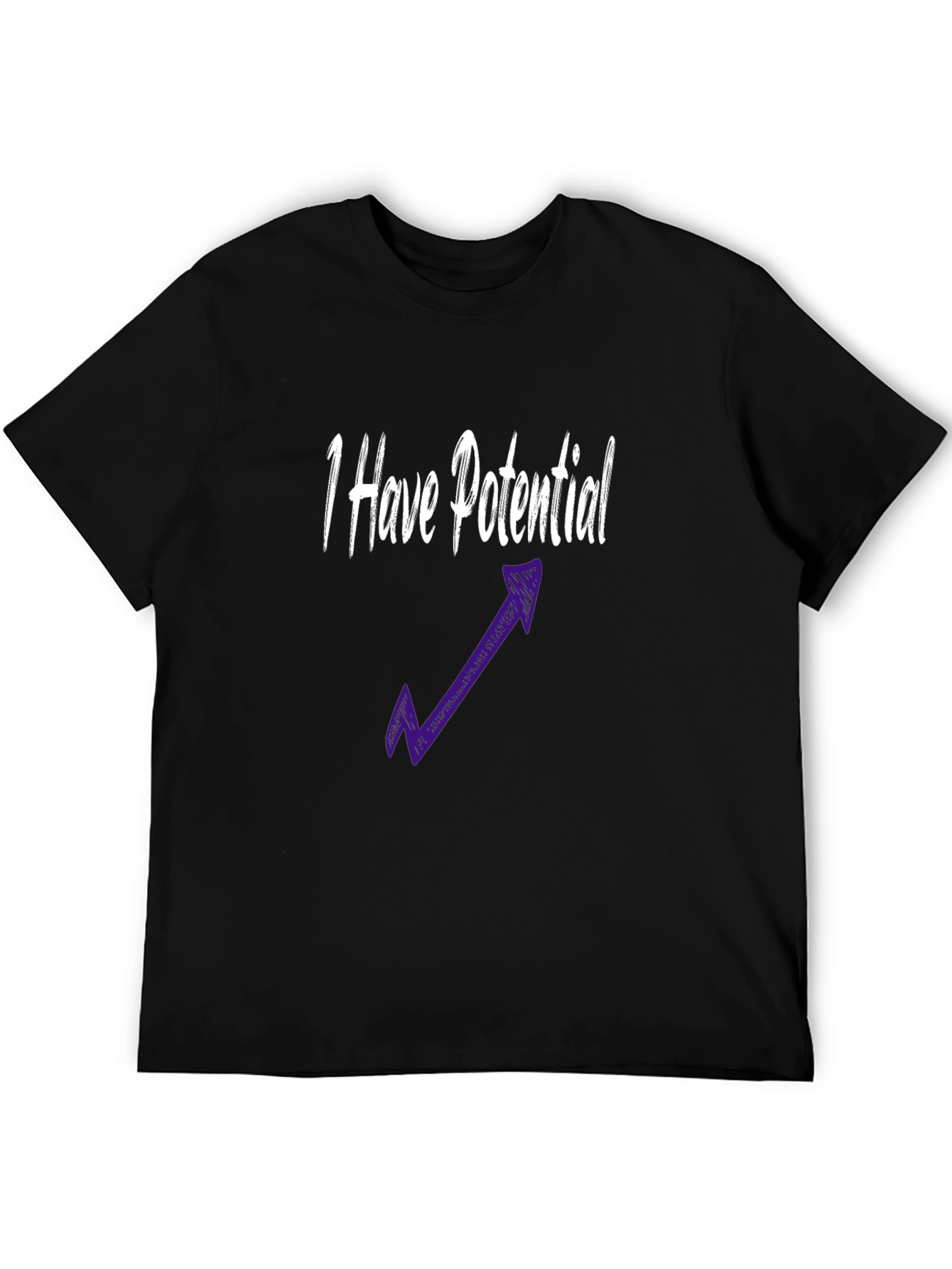 I Have Potential Graphic Tee - Black Cotton Blend