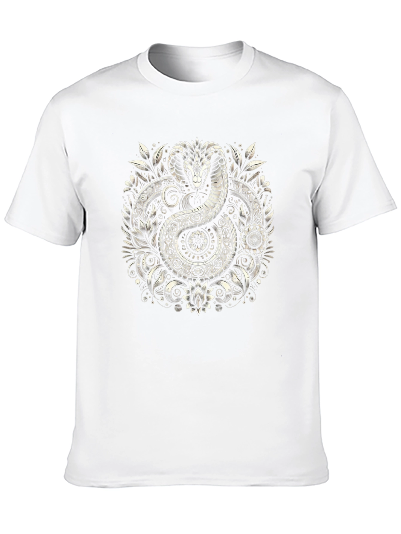 Ornate Snake Graphic Tee - Black