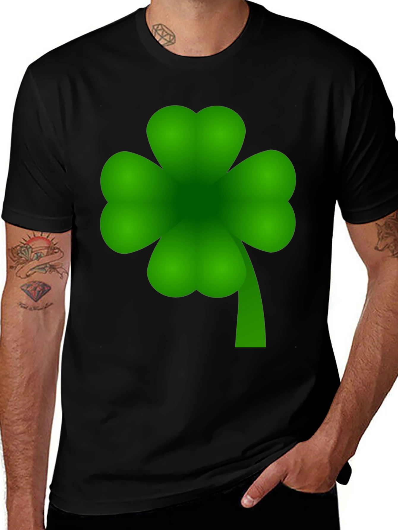 Lucky Four-Leaf Clover Graphic T-Shirt