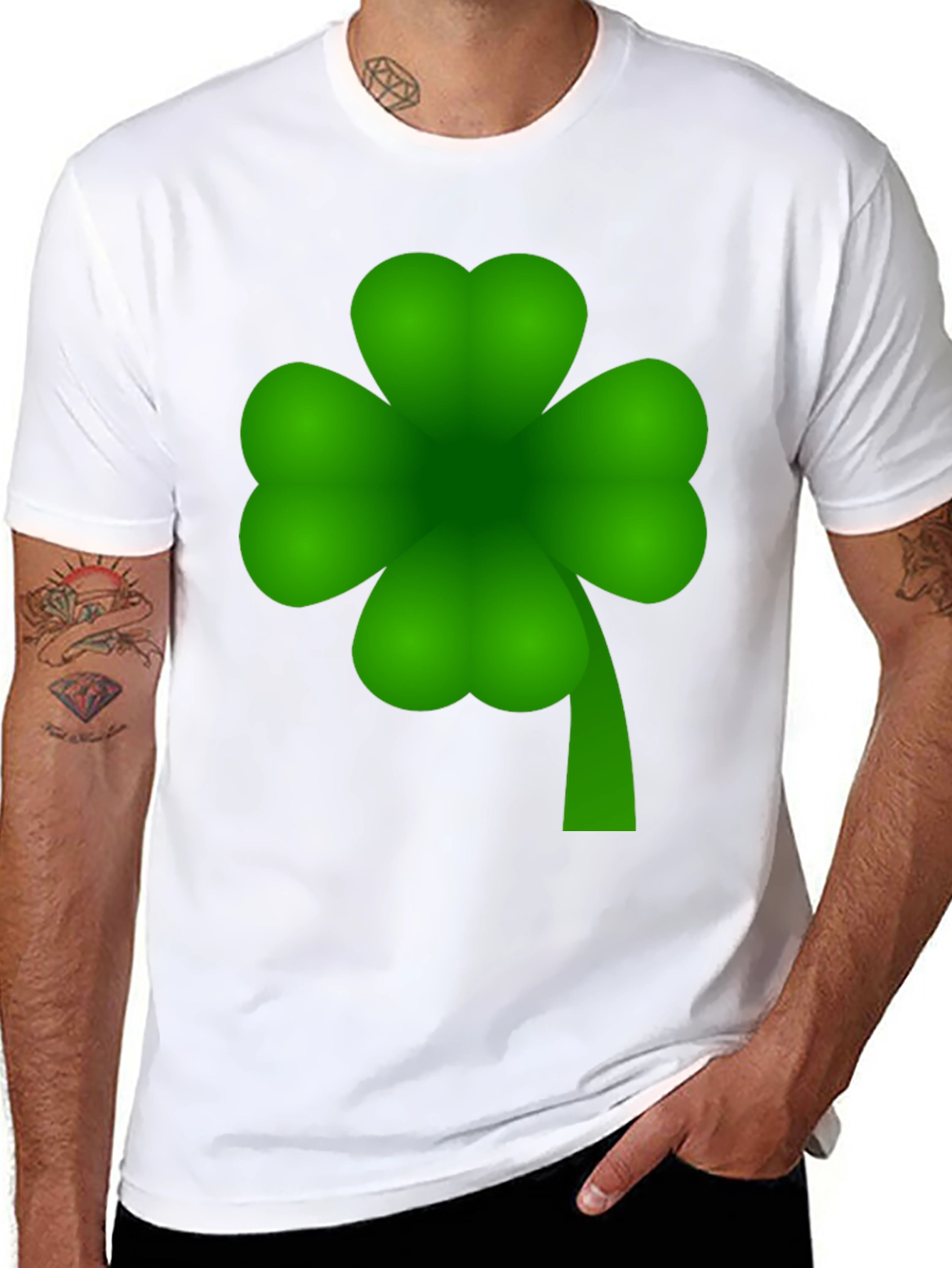 Lucky Four-Leaf Clover Graphic T-Shirt
