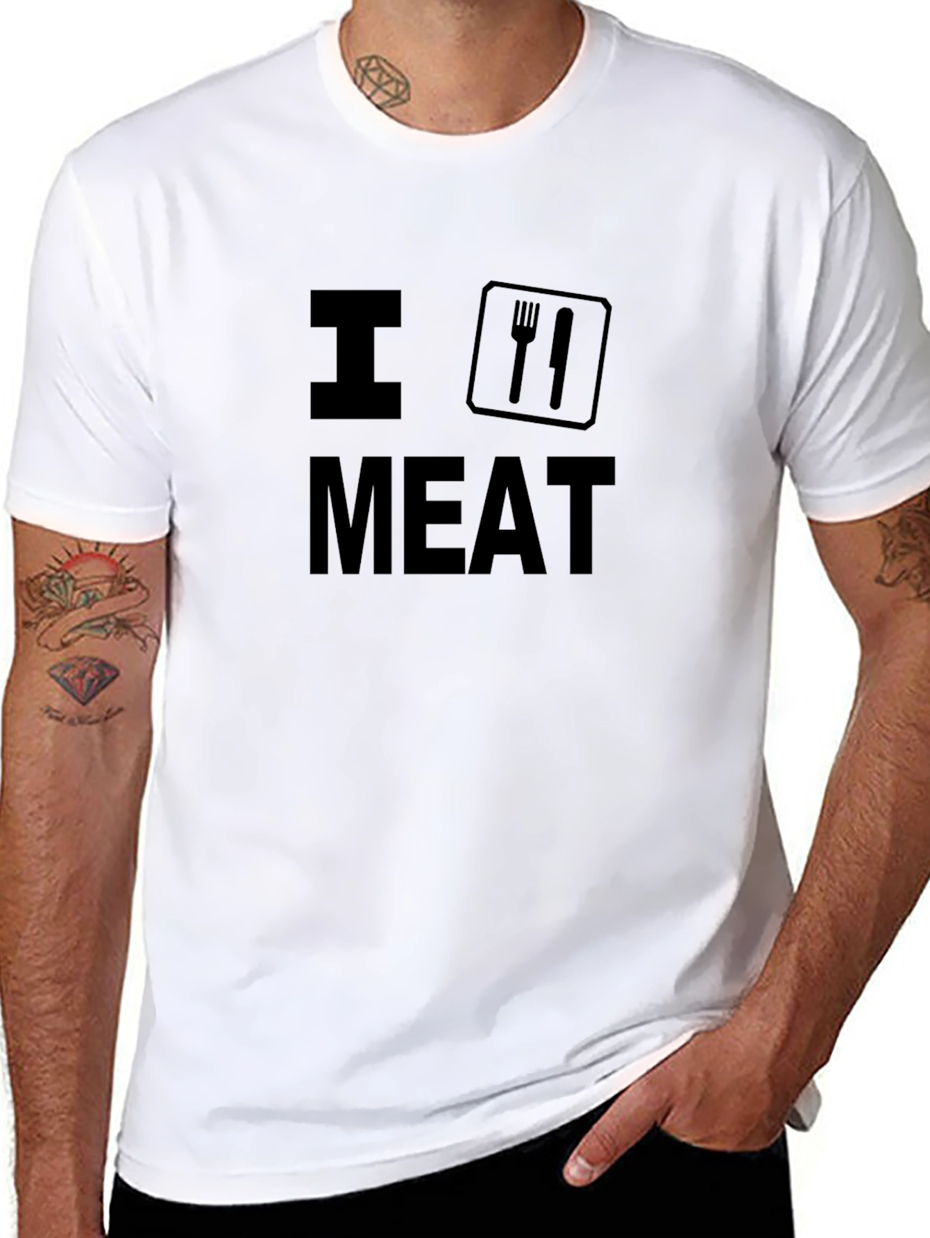 I Love Meat - Black Graphic T-Shirt