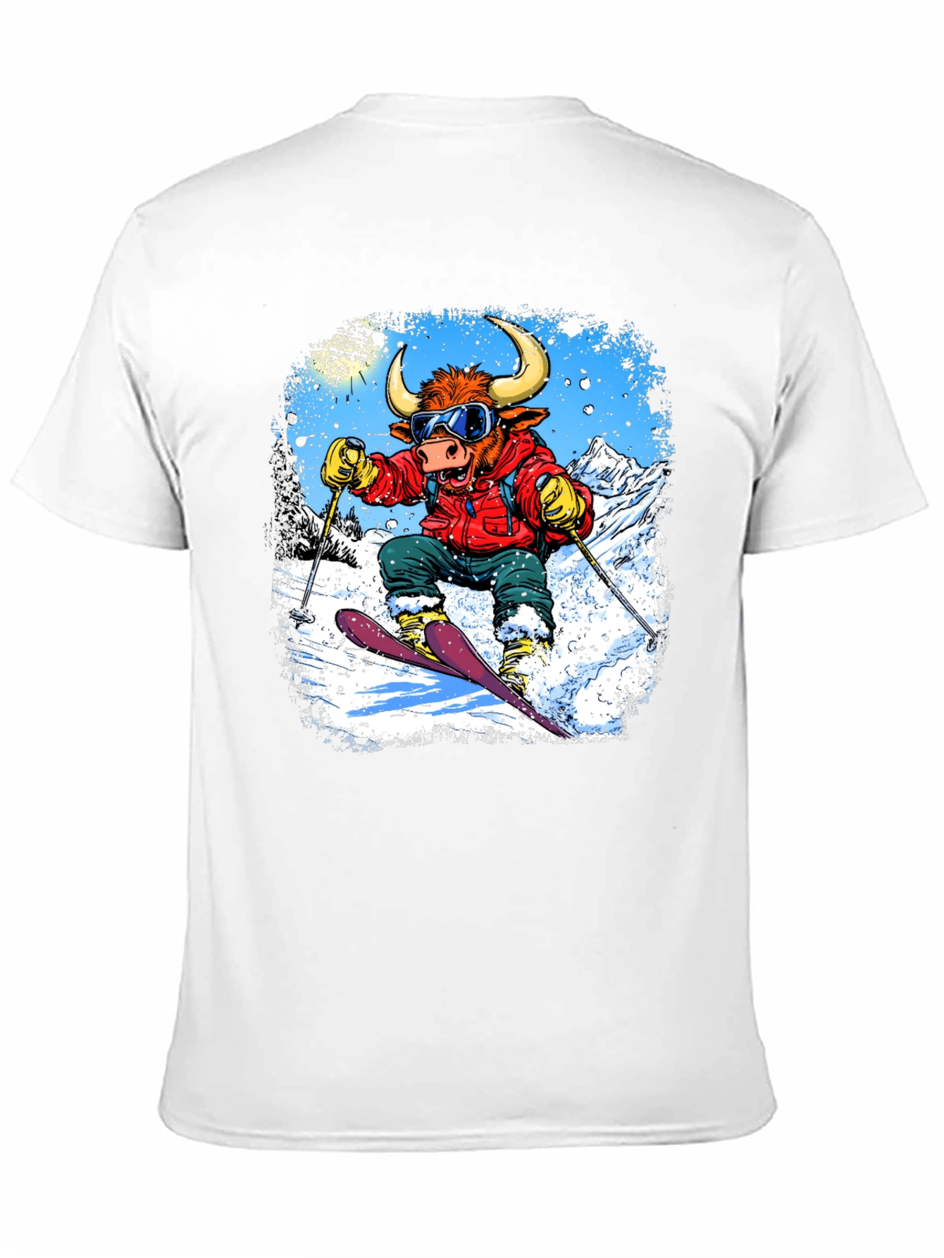Bull Skier Graphic T-Shirt