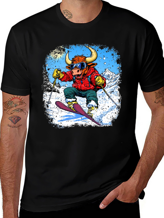 Bull Skier Graphic T-Shirt