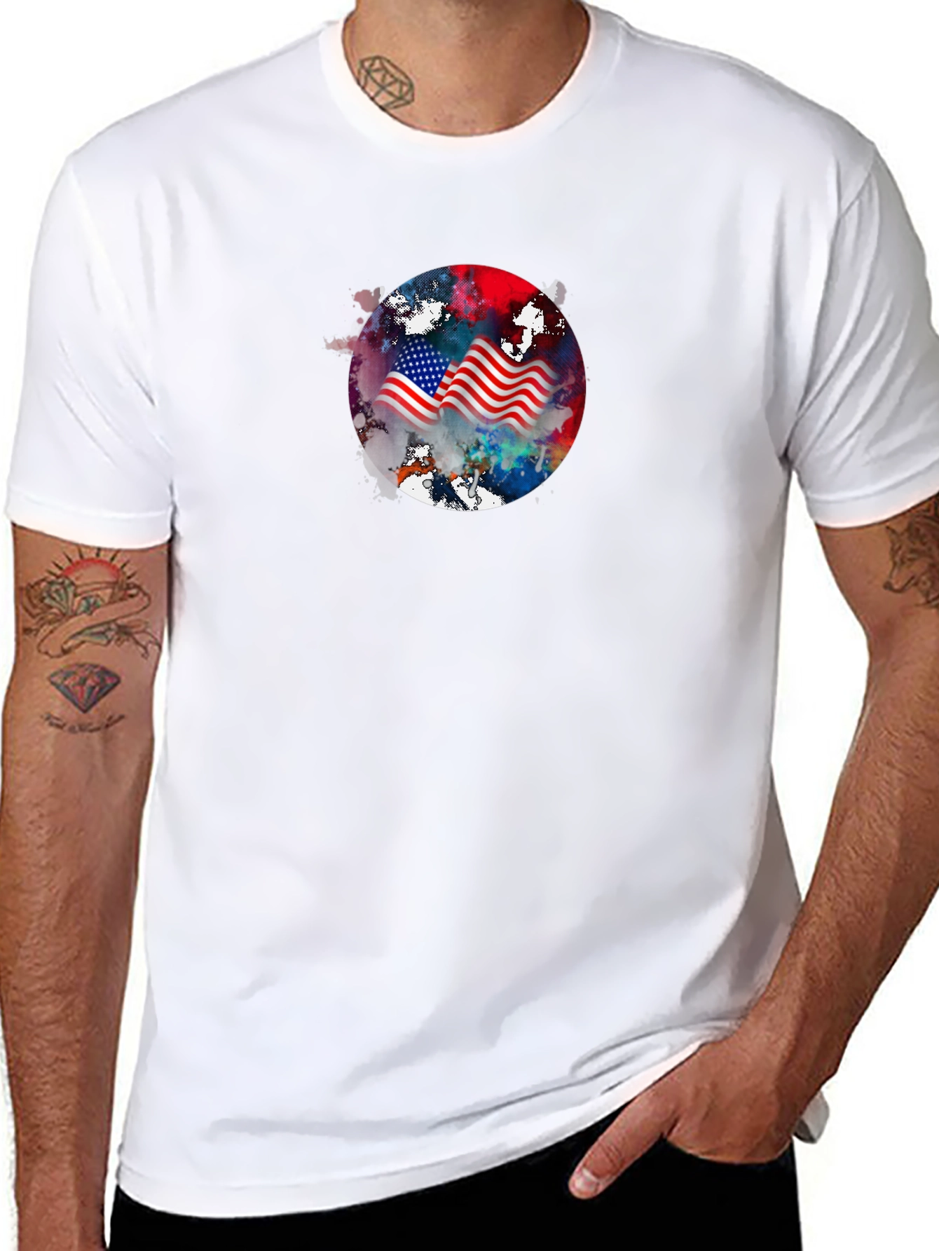 Patriotic American Flag Graphic Tee