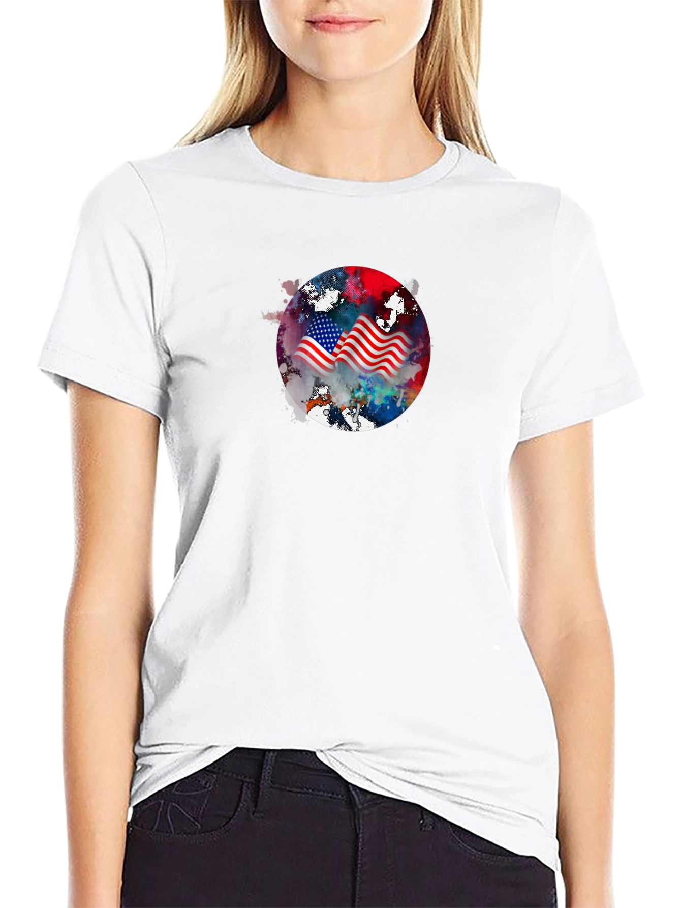 Patriotic American Flag Graphic Tee
