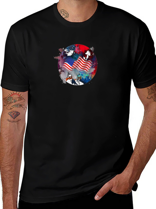 Patriotic American Flag Graphic Tee