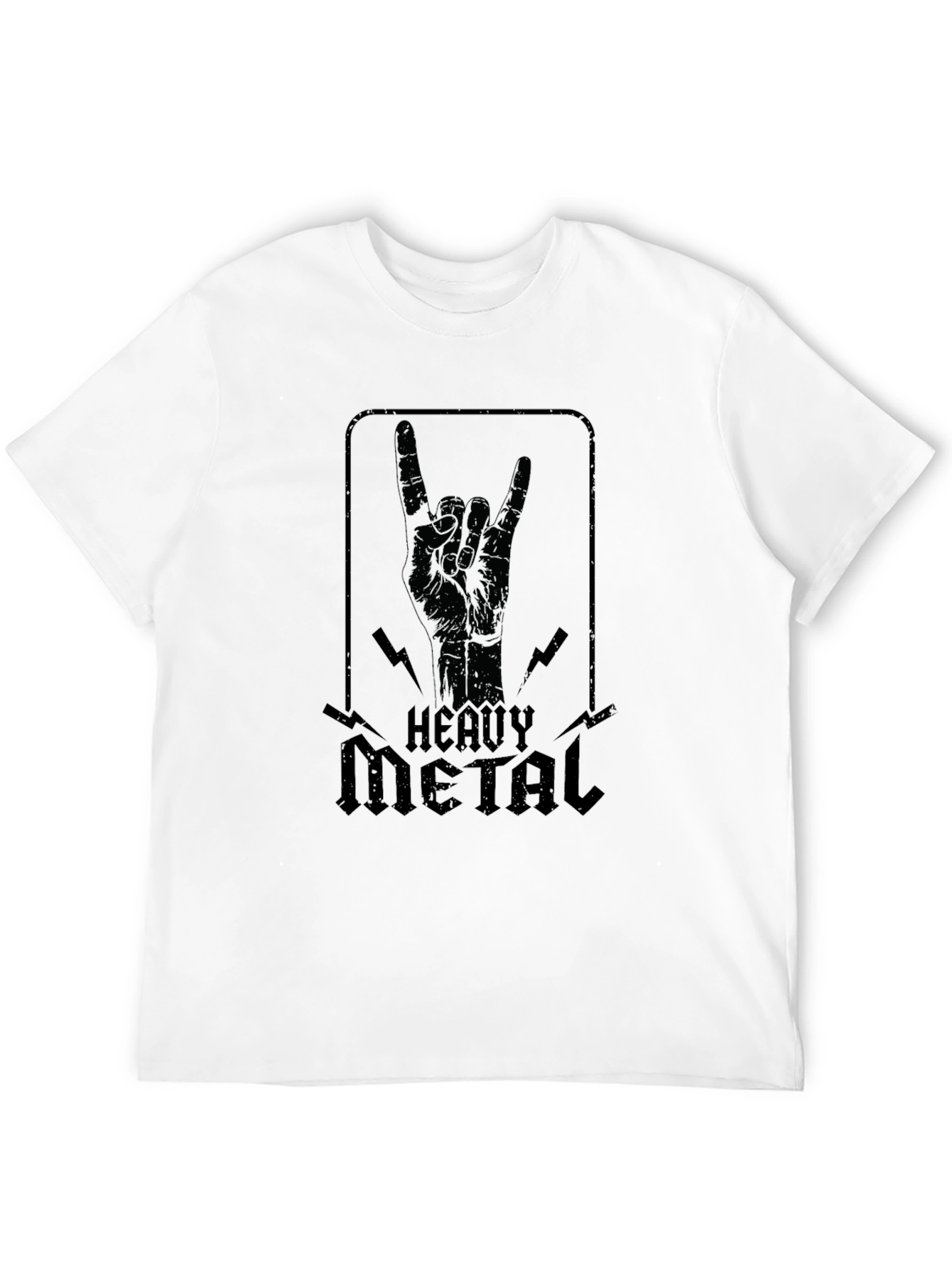 Heavy Metal Hand Sign Graphic Black T-Shirt