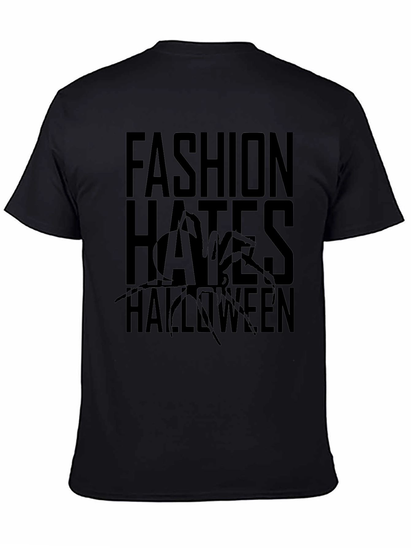 Fashion Hates Halloween Graphic Tee - Black