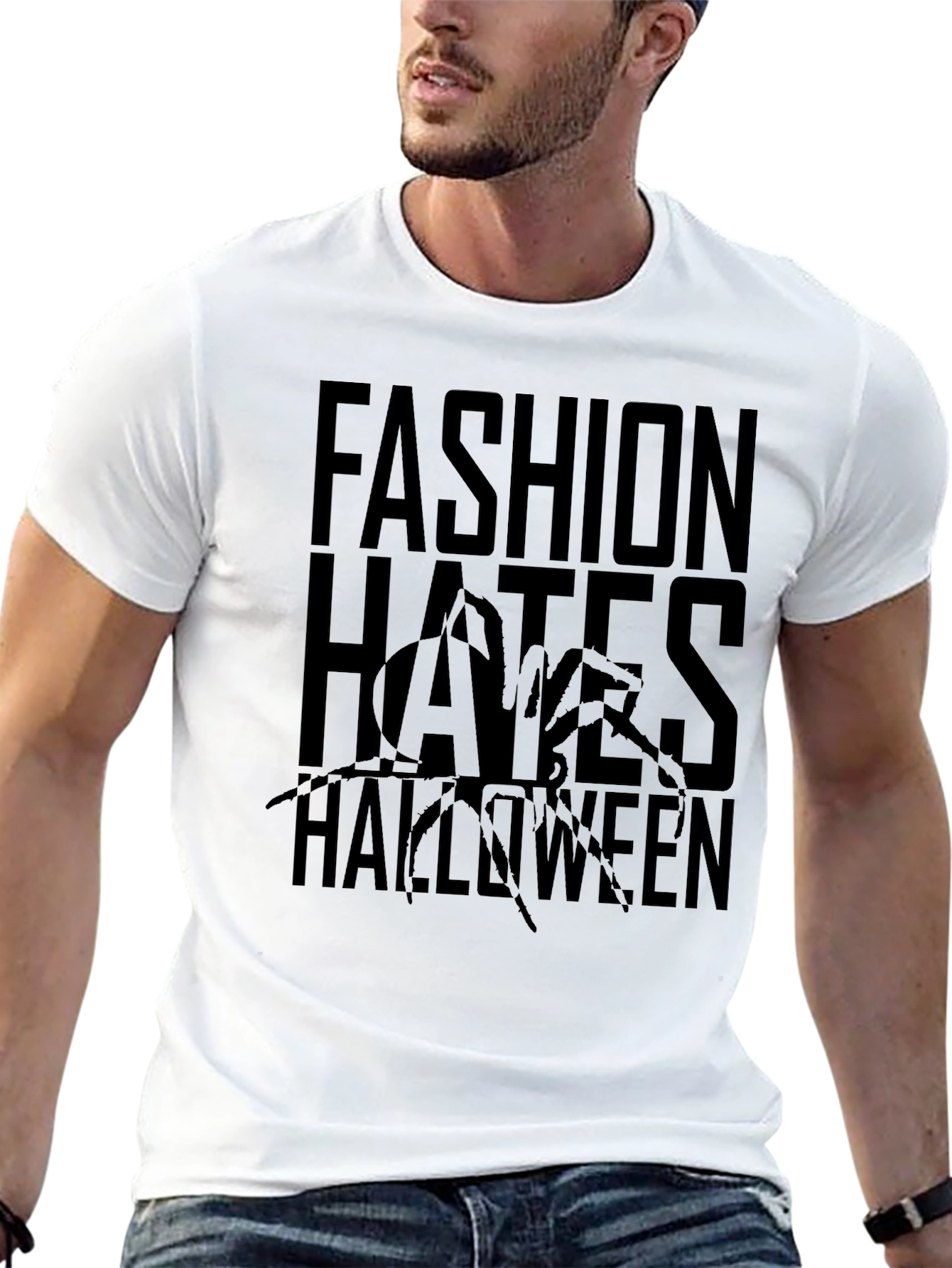 Fashion Hates Halloween Graphic Tee - Black