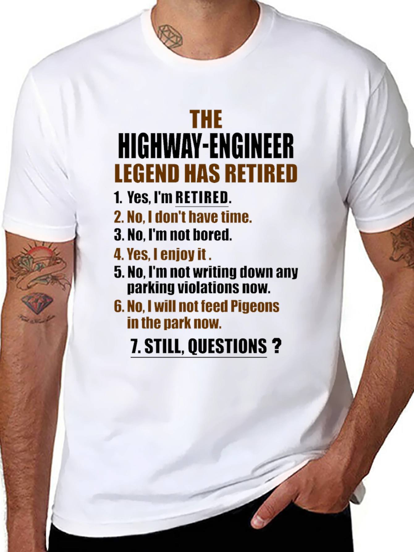 Retired Highway Engineer T-Shirt: Legend Humor Tee