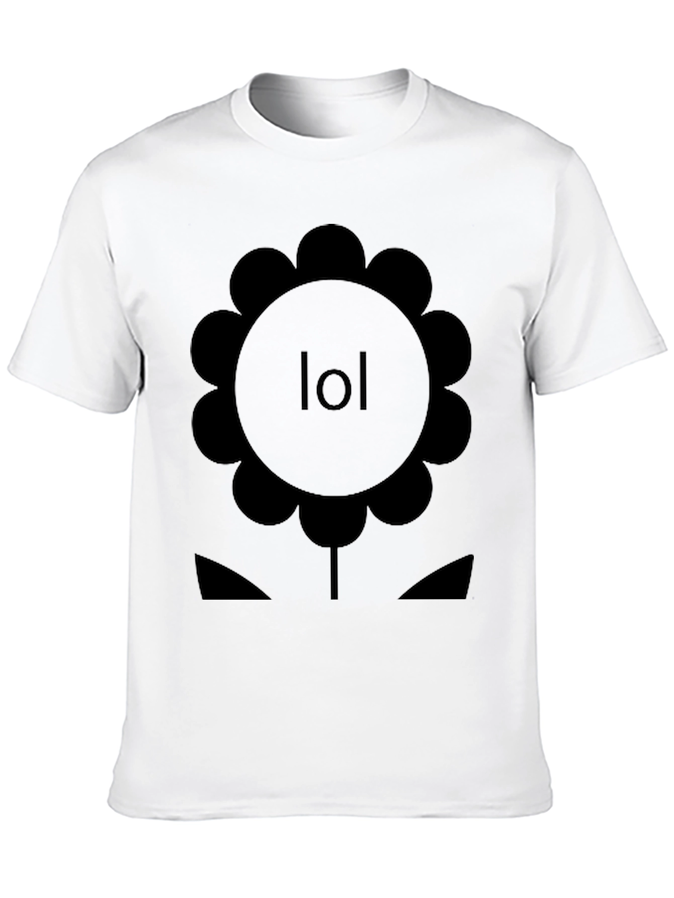 LOL Flower Graphic Tee - Black Cotton T-Shirt
