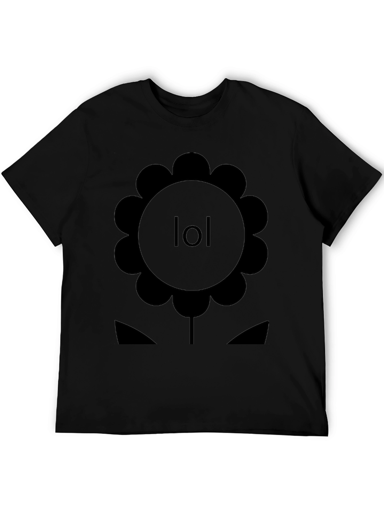 LOL Flower Graphic Tee - Black Cotton T-Shirt