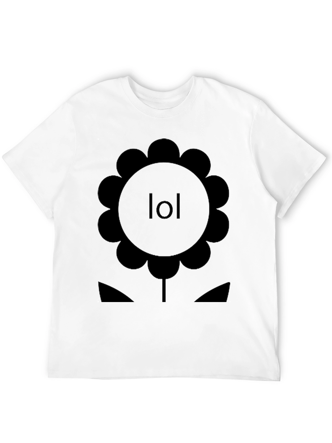 LOL Flower Graphic Tee - Black Cotton T-Shirt