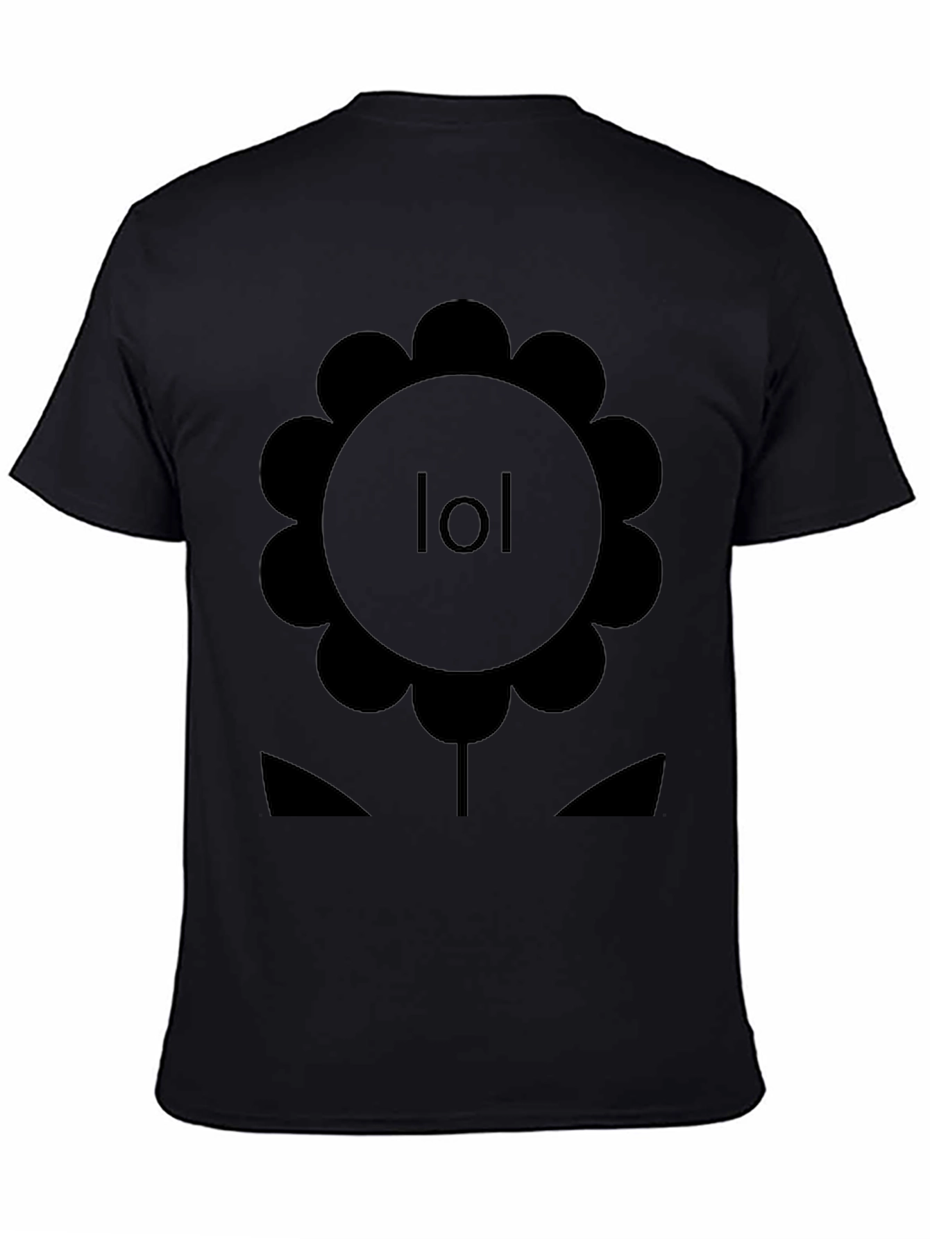 LOL Flower Graphic Tee - Black Cotton T-Shirt